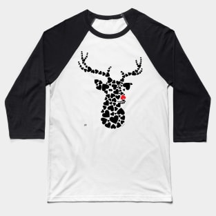 Deer Graphic Hearts Wild Animal Cool Winter Baseball T-Shirt